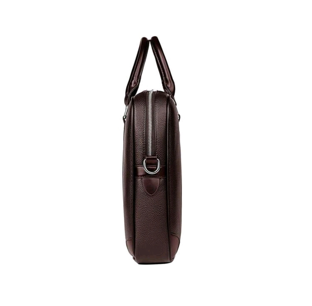 saroxi Men's Briefcase Crossbody Bag With Hand Carry Handle, Classic Large Capacity Laptop Bag For Documents And Office Supplies, Business Commute Style, PU Minimalist Design, Gift For Men